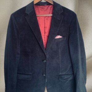 Men Velvet Blazer With Silk Lining And Pocket Scarf